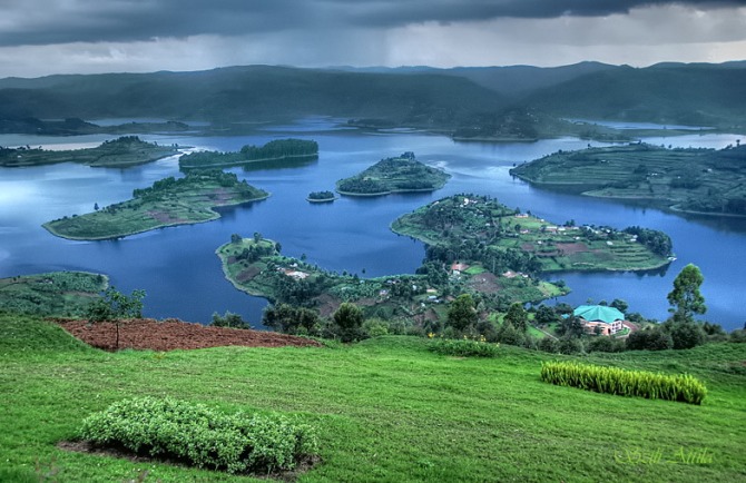Bunyonyi lake in Uganda, Africa